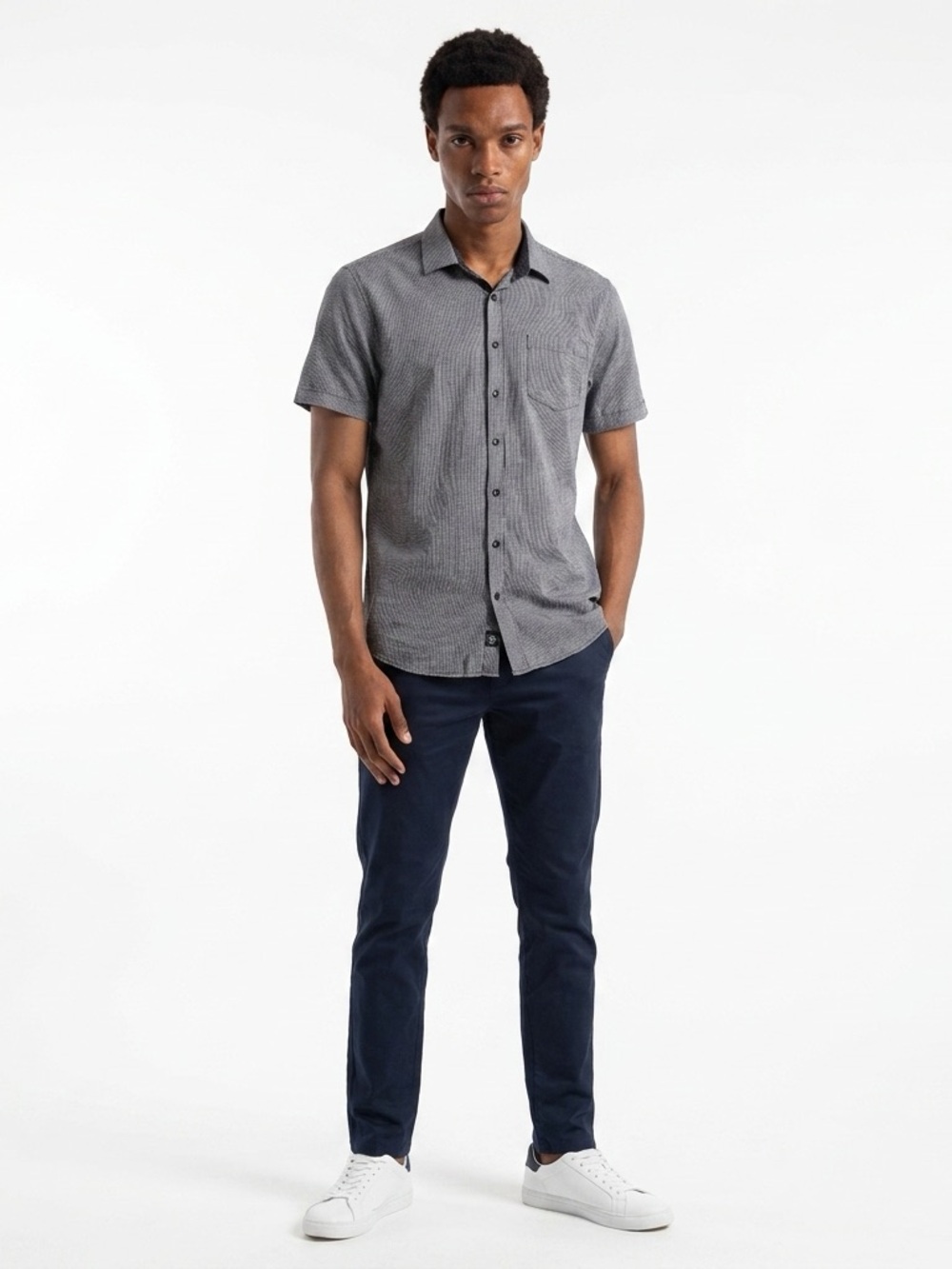 Men's Soul of London Short-Sleeve Button-Down Shirt